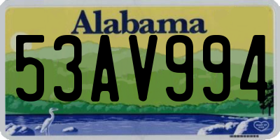 AL license plate 53AV994