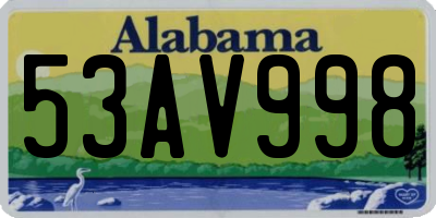 AL license plate 53AV998
