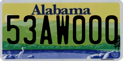 AL license plate 53AW000