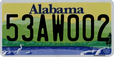 AL license plate 53AW002