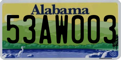 AL license plate 53AW003