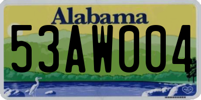 AL license plate 53AW004