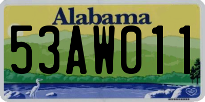 AL license plate 53AW011
