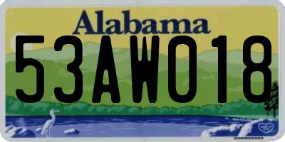 AL license plate 53AW018