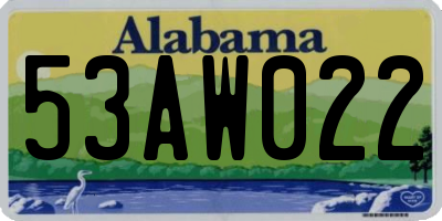 AL license plate 53AW022