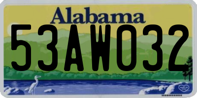 AL license plate 53AW032
