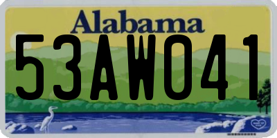 AL license plate 53AW041