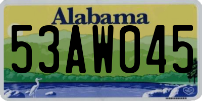 AL license plate 53AW045