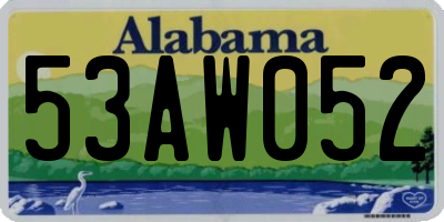 AL license plate 53AW052