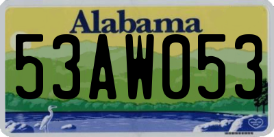 AL license plate 53AW053