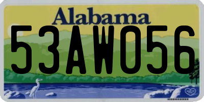 AL license plate 53AW056