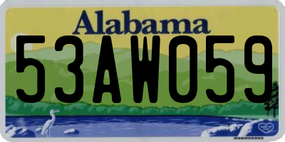 AL license plate 53AW059