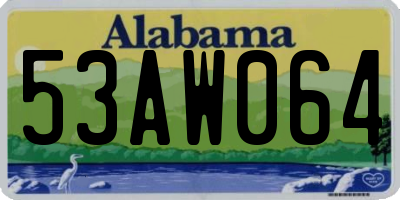 AL license plate 53AW064