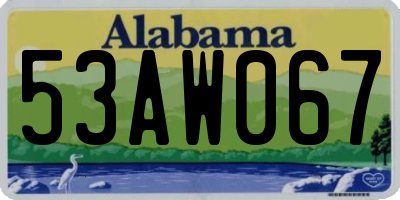 AL license plate 53AW067