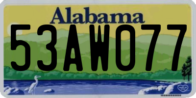 AL license plate 53AW077