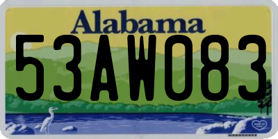 AL license plate 53AW083