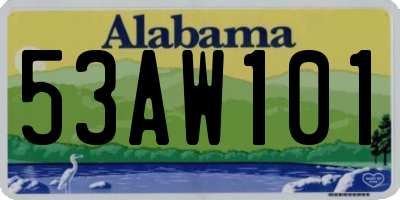 AL license plate 53AW101