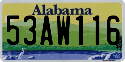 AL license plate 53AW116