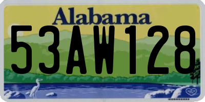 AL license plate 53AW128