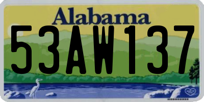 AL license plate 53AW137