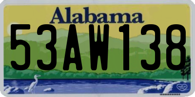 AL license plate 53AW138
