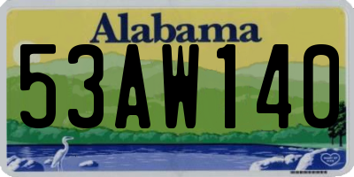 AL license plate 53AW140