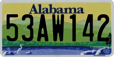 AL license plate 53AW142