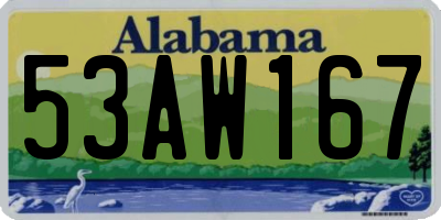 AL license plate 53AW167