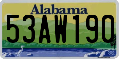 AL license plate 53AW190