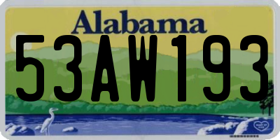 AL license plate 53AW193