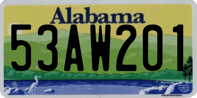 AL license plate 53AW201