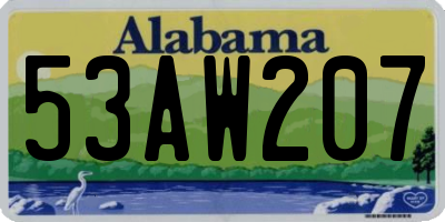 AL license plate 53AW207