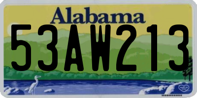 AL license plate 53AW213