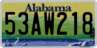 AL license plate 53AW218