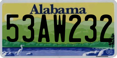 AL license plate 53AW232