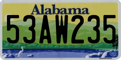 AL license plate 53AW235