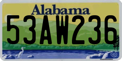 AL license plate 53AW236