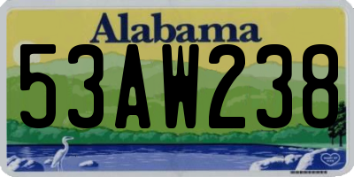 AL license plate 53AW238