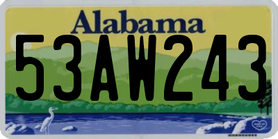 AL license plate 53AW243