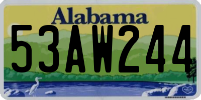 AL license plate 53AW244