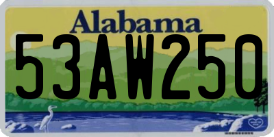 AL license plate 53AW250