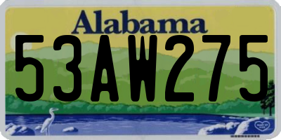 AL license plate 53AW275