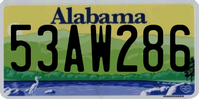 AL license plate 53AW286