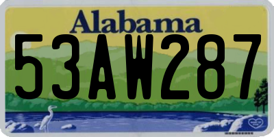 AL license plate 53AW287