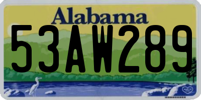 AL license plate 53AW289