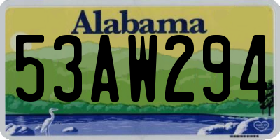 AL license plate 53AW294