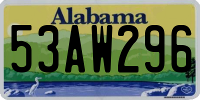 AL license plate 53AW296
