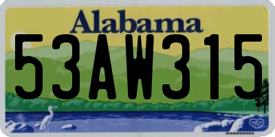 AL license plate 53AW315