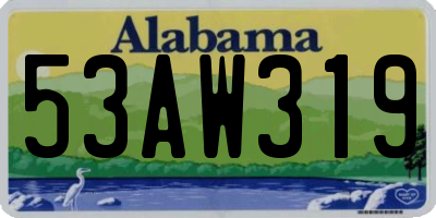 AL license plate 53AW319
