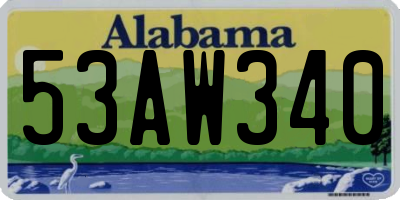 AL license plate 53AW340